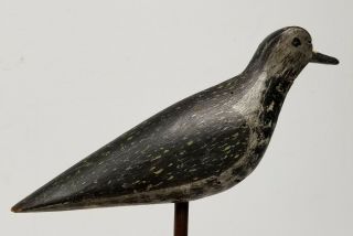 Antique Fine Painted Hunting Decoy Shorebird Plover Snipe Birdshot Damage 5