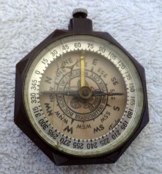 Boy Scouts Antique Hand Held Bakelite Compass,