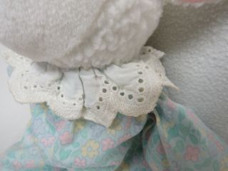 VTG EDEN LAMB FLOPPY PLUSH FLORAL JUMPER STUFFED BABY TOY SILKY EARS 4