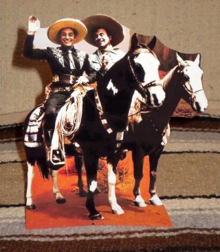 Cisco Kid And Poncho Tv Western Tabletop Display Standee 9 1/2 " Tall