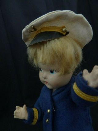 Vintage Vogue Toddles Sailor Doll,  1937 - 1945,  8 Inches,  Tagged,  All,  EC 5