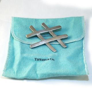Tiffany & Co.  Paloma Picasso Large 3 " Hashtag/tic Tac Toe Brooch - Retired & Rare