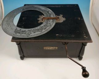 Antique German GEBRUBER PLACHT ARIOSA I 54630 Organette with 6 Metal Disc 10