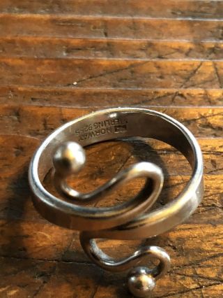 Rare Anna Greta Eker Sterling Silver Ring Norway Norwegian 3