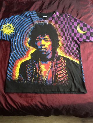 Jimi Hendrix All Over Print Tshirt Xl 1992 Vintage Are You Experienced