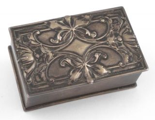 C.  1900 - Art Nouveau Sterling Silver Double Stamp Box - Gorham,  Usa