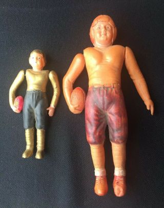 Vintage Occupied Japan Celluloid Football Players Set Of 2 Toy Figures