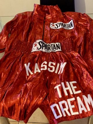 Vintage Kassim Ouma Fight Boxing Trunks And Robe Worn Vs JC Candelo 2