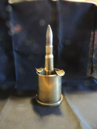 Vintage Military Shell Casing Trench Table Cigarette Lighter 40mm
