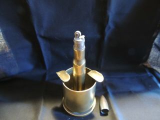 Vintage Military Shell Casing Trench Table Cigarette Lighter 40mm 3