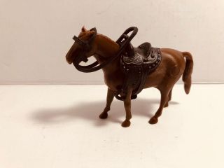 Marx Recast Brown Horse And Black Recast Saddle