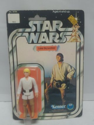Vintage 1977 Star Wars Luke Skywalker On 12 Back Card