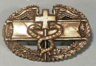 Ww2,  Us Army Combat Medic Badge,  Sterling,  Pin Back