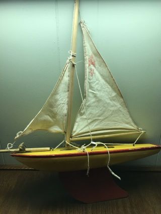 Birkenhead Star Yacht Sy3 Vintage Toy Sailing Wood Boat England