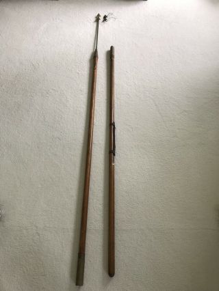 Antique Large Fish Harpoon 2 Pc/13ft/2 Bronze Spear Heads,  Abercrombie Fitch