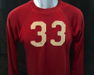 Antique Vintage Game Worn 1930s Football Jersey Felt Wool Ohio State?