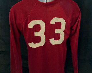 Antique Vintage Game Worn 1930s Football Jersey Felt Wool Ohio State? 4