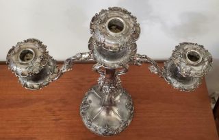 Antique Barbour S.  P.  Co.  Silver Plate Grape Candelabra Silver - plate Art Nouveau 7