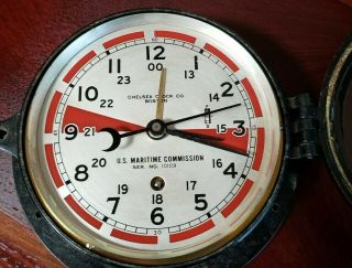 US Maritime Commission Chelsea Ships Radio room Clock serial 306593 July 1942 5
