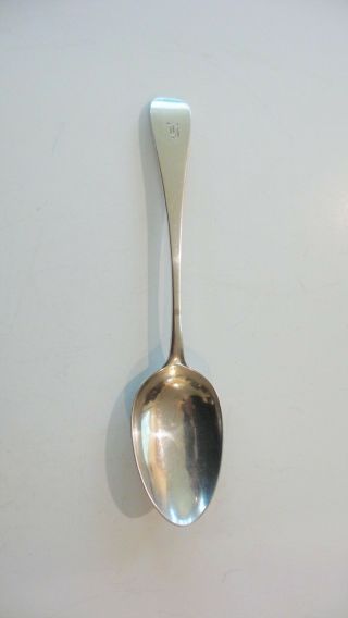 18th C.  English Sterling Silver Serving Spoon,  Monogram " B "