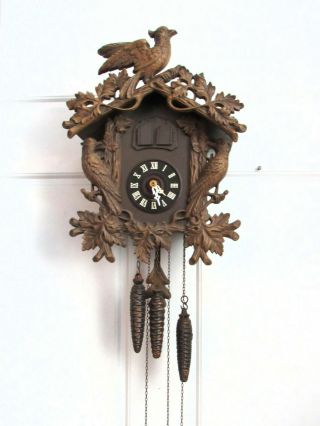 Vintage Ornate Schmeckenbecher Musical Black Forest Cuckoo Clock