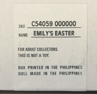 Pauline ' s Limited Edition Dolls Emily’s Easter 178 Of 950 (22” Doll) 5