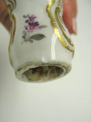 BIG 18th C Meissen porcelain figural cane walking stick handle - Lady with veil 7