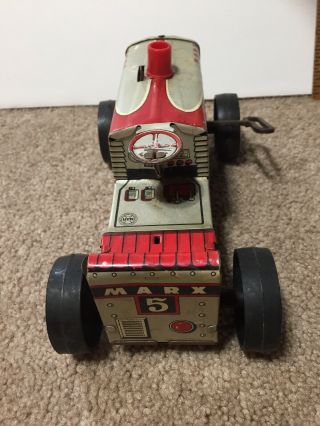 Marx Tin Litho 5 Wind - up Tractor Vintage Toy 3