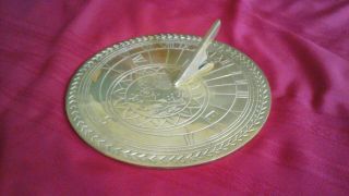 Vintage Solid Brass Sun Dial - 10 Inches