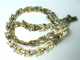 Charming 14k Yellow Gold Fancy Four Leave Motif Link Bracelet.  7 ".  6.  4gm.