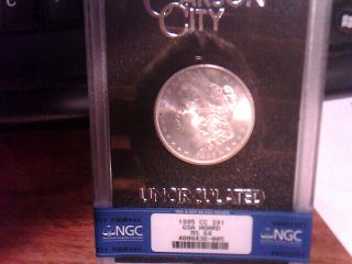 1885 - Cc Rare Gsa Morgan Silver Dollar $1 Ngc Ms64 Carson City W/ Box &