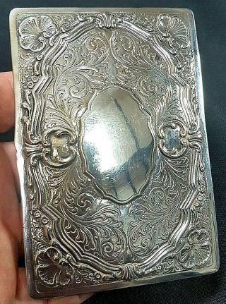 Stunning Antique Rococo Continental Silver Table Cigarette Case Snuff Box C 1900