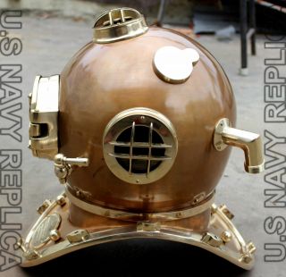 Morse US Navy Mark V Diving Divers Helmet Steel & Brass Full Size 18 