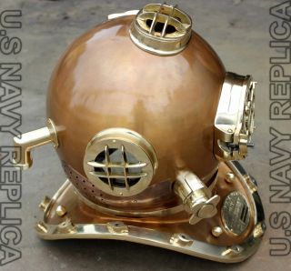 Morse US Navy Mark V Diving Divers Helmet Steel & Brass Full Size 18 