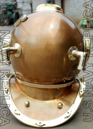 Morse US Navy Mark V Diving Divers Helmet Steel & Brass Full Size 18 