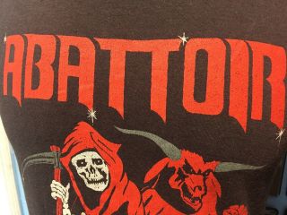 Vintage Abattoir / Vicious Attack Tour 85 M Tshirt Metal Worn Distressed Trashed