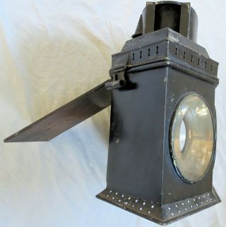 Triple Burner Whale Oil Carriage Lamp/Headlight? Beveled Glass Old Vtg Antique 8