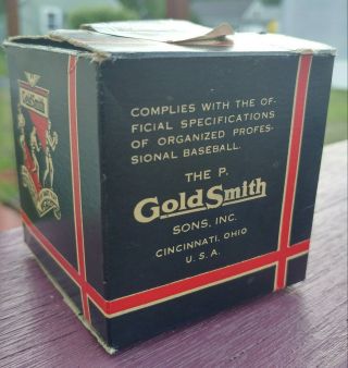 Rare Vintage 1933 - 1939 GoldSmith 97 Official Baseball with box 6