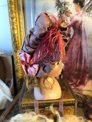 Gorgeous Antique German Simon Halbig 1040 Doll Head w/Original Wig 2