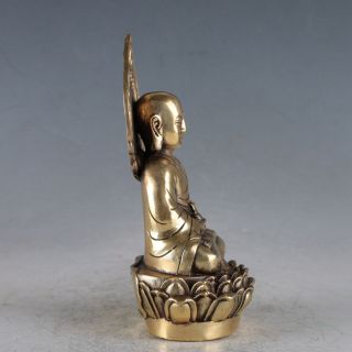 Chinese Brass Handwork Buddha Statue w Daming Xuande Marks 5