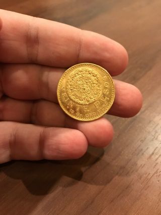 1959 Mexican Gold 20/veinte Pesos Coin - 15 Grams Of Pure Gold - Rare