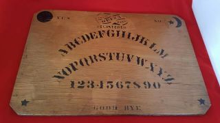 Very Rare Old Antique Wood Ouija Board Early William Fuld 1902 - 1910 Wooden