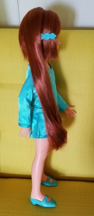 MIB PERFECT Vtg 60s Ideal Grow Hair Crissy Doll Orig Aqua Clothes Shoes Papers, 6