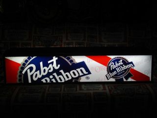 Rare Pabst Blue Ribbon Beer Poker Pool Table Hanging Light Sign Pub Bar Vtg