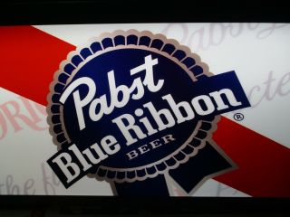 RARE PABST BLUE RIBBON BEER POKER POOL TABLE HANGING LIGHT SIGN PUB BAR VTG 3