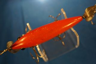 VINTAGE HEDDON DOWAGIAC MINNOW 150 CUP RIG 1913 GE HPGM MARKED PROPS RAINBOW FN 2
