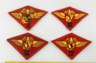 4 Wwii Usmc 2nd 3rd & 4th Marine Air Wing Patch Military Badge T70h3