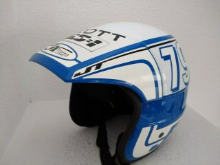 Vintage 1985 Jt Racing Als - 1 Open Face Helmet Bmx Motocross Size M Rare Blue