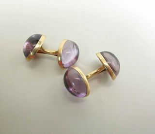Antique Victorian 14k Gold And Amethyst Cabochon Ladies 