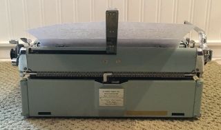 VTG 1960 Olympia SM4 Signature S Seafoam Script Portable Typewriter w/ Case 7